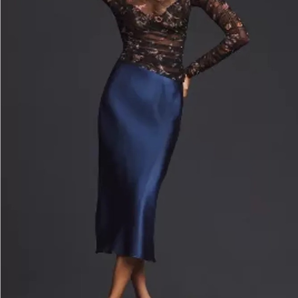 Liquid Shine Bias Cut Skirt